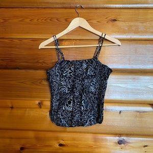 Vintage 90s Strappy Black Metallic Tank Top - 4